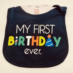 Just One You by Carter’s “My First Birthday Ever” Blue Bib One Size 3 Available